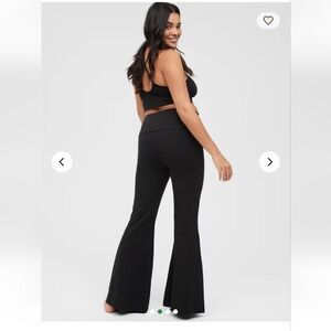 NWT Aerie Large Long OG Super Flare Black Foldover Legging Pant Msrp $50